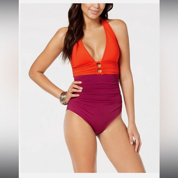 Ralph Lauren Color Block One Piece 8 - Picture 1 of 8